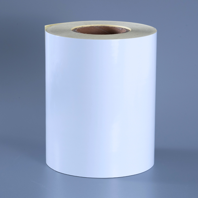 Label Perekat Diri Film Poliester Putih Mengkilap 50mic Dengan Perekat Yang Dapat Dilepas Tahan Alkohol Dan Tahan Suhu Tinggi