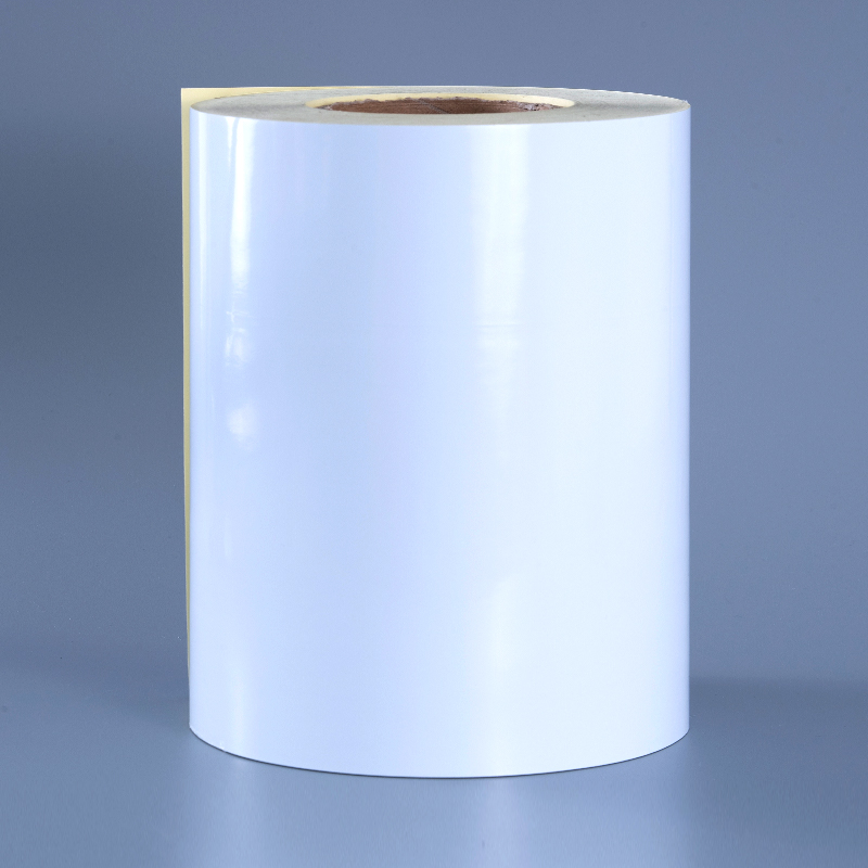 Label Perekat Diri Film Poliester Putih Mengkilap 50mic Dengan Perekat Yang Dapat Dilepas Tahan Alkohol Dan Tahan Suhu Tinggi