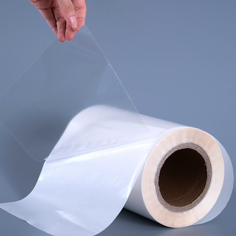 Label Cetak Stiker Vinil Film Poliester Perekat Diri Transparan 50mik Gulungan Jumbo