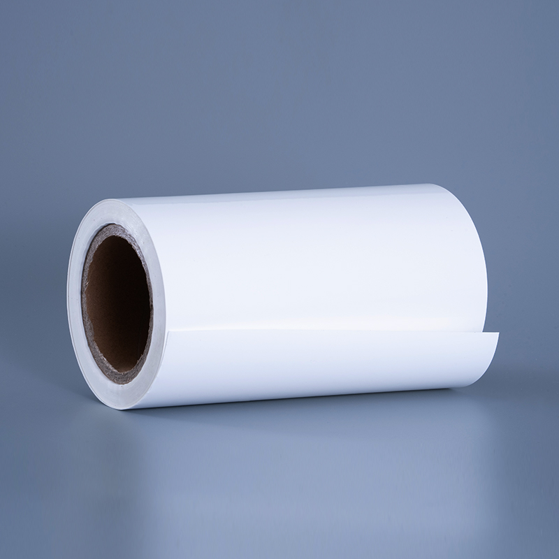 Bahan Label Film Vinyl PET Gloss 25mic dengan Perekat Akrilik Jumbo Roll untuk Pencetakan Inkjet