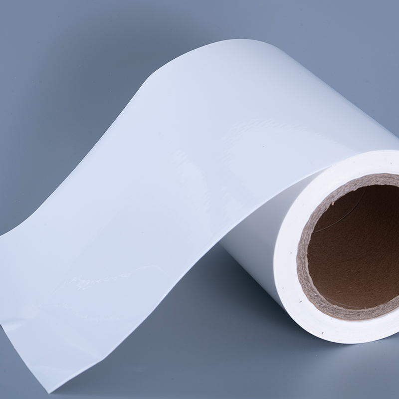 Bahan Label Film Vinyl PET Gloss 25mic dengan Perekat Akrilik Jumbo Roll untuk Pencetakan Inkjet