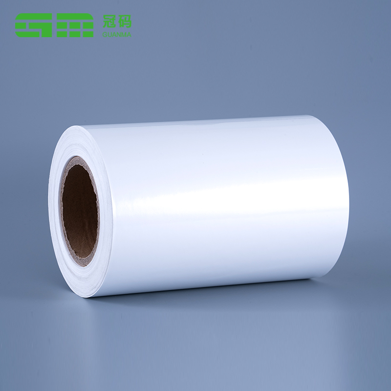 60mic Glossy White PP Vinyl Label Film Roll Kertas Sintetis Perekat Diri dengan Perekat Permanen